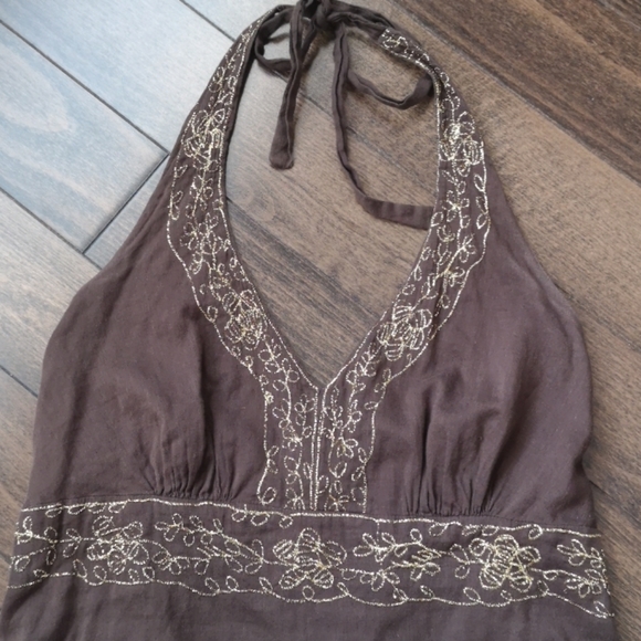Reitmans boho halter dress with gold embroidery - Picture 2 of 12